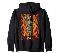 Witch Lighting Cigarette with Flames Occult Unholy Funny Sweat à Capuche