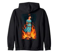 Witch Lighting Cigarette with Flames Occult Unholy Funny Sweat à Capuche