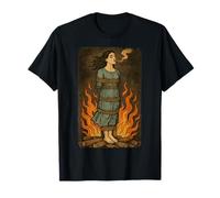 Witch Lighting Cigarette with Flames Occult Unholy Funny T-Shirt