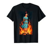 Witch Lighting Cigarette with Flames Occult Unholy Funny T-Shirt
