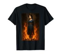 Witch Lighting Cigarette with Flames Occult Unholy Funny T-Shirt