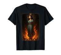 Witch Lighting Cigarette with Flames Occult Unholy Funny T-Shirt