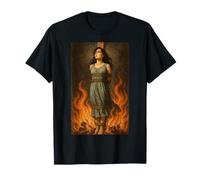 Witch Lighting Cigarette with Flames Occult Unholy Funny T-Shirt