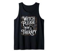 Witch Please I'm in Therapy Chat Noir Amusant Halloween Débardeur