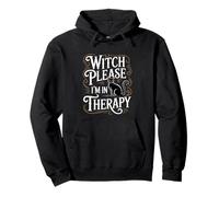Witch Please I'm in Therapy Chat Noir Amusant Halloween Sweat à Capuche