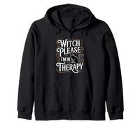 Witch Please I'm in Therapy Chat Noir Amusant Halloween Sweat à Capuche