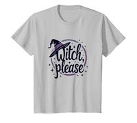 Witch Please: Magical Halloween Graphic, T-Shirt, Enfant, Argent, 2 Ans