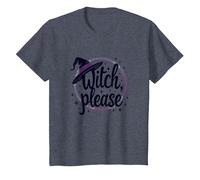 Witch Please: Magical Halloween Graphic, T-Shirt, Enfant, Bleu Chiné, 3 Ans