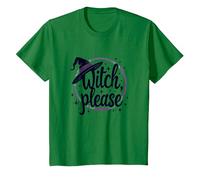 Witch Please: Magical Halloween Graphic, T-Shirt, Enfant, Vert Kelly, 2 Ans