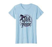 Witch Please: Magical Halloween Graphic, T-Shirt, Femme, Bleu Céleste, XL
