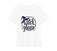 Witch Please: Magical Halloween Graphic, T-Shirt, Femme Grandes Tailles, Blanc, 2X