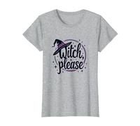 Witch Please: Magical Halloween Graphic, T-Shirt, Femme, Gris Chiné, XXL