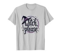 Witch Please: Magical Halloween Graphic, T-Shirt, Homme, Argent, XXL