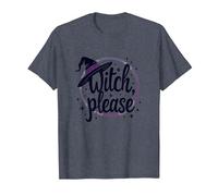 Witch Please: Magical Halloween Graphic, T-Shirt, Homme, Bleu Chiné, XXL