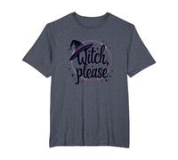 Witch Please: Magical Halloween Graphic, T-Shirt, Homme Grandes Tailles, Bleu Chiné, 2X Tall