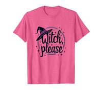 Witch Please: Magical Halloween Graphic, T-Shirt, Homme, Rose chiné, L