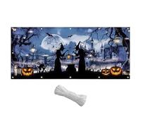 Witch Pumpkin Halloween Banner - Rope Hanging Wall Decoration, Spooky Holid | Halloween Festival Horror Ornaments Funny Photo Background Halloween Witch BanneWall Party Garage Door Stage Home Photo Props