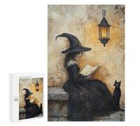 Witch Reading Book with Black Cat-1 Puzzle 1000 Pièces Educa Jouet en Bois Cadeau Unique Décoration Intérieure Jeu Éducatif Challenge Toy Adultes Et Enfants À Partir De 14 Ans 1000 PCS
