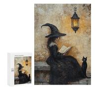 Witch Reading Book with Black Cat-1 Puzzle 1000 Pièces Educa Jouet en Bois Cadeau Unique Décoration Intérieure Jeu Éducatif Challenge Toy Adultes Et Enfants À Partir De 14 Ans 300 PCS