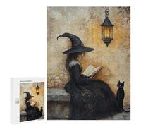 Witch Reading Book with Black Cat-1 Puzzle 500 Pièces Educa Jouet en Bois Cadeau Unique Décoration Intérieure Jeu Éducatif Challenge Toy Adultes Et Enfants À Partir De 14 Ans 500 PCS