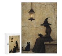 Witch Reading Book with Black Cat Puzzle 1000 Pièces Educa Jouet en Bois Cadeau Unique Décoration Intérieure Jeu Éducatif Challenge Toy Adultes Et Enfants À Partir De 14 Ans 300 PCS