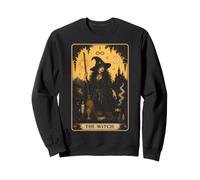 Witch Tarot Gothique Chat Occulte Lune Art Halloween Femme Sweatshirt