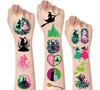Witch Temporary Tattoos 160Pcs Pink Green Princess Tattoos Stickers Birthday Party Favors Decorations Supplies for Gifts Goodie Bags Fillers Prizes Rewards