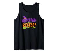 Witch Way to Recess Citation Amusante pour l'école d'halloween Débardeur