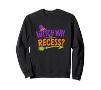 Witch Way to Recess Citation Amusante pour l'école d'halloween Sweatshirt