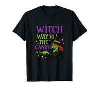 Witch Way to The Candy Graphique Effrayant d'halloween T-Shirt