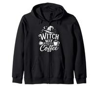 Witch Way to The Coffee Funny Halloween Caféine Lover Sweat à Capuche