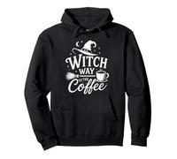Witch Way to The Coffee Funny Halloween Caféine Lover Sweat à Capuche