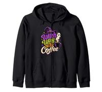 Witch Way to The Coffee Funny Witchy Halloween Typographie Sweat à Capuche