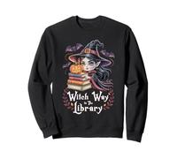 Witch Way to The Library Halloween Bibliothèan Book Worm Sweatshirt