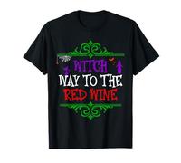 Witch Way to The Red Wine - Buvez du vin pour Halloween Amusant T-Shirt
