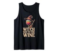 Witch Way to The Wine, Chapeau de sorcière d'halloween et Verre à vin Débardeur