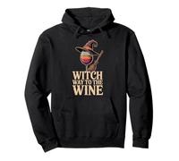 Witch Way to The Wine, Chapeau de sorcière d'halloween et Verre à vin Sweat à Capuche