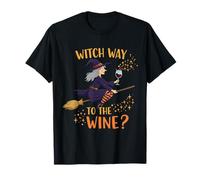 Witch Way to The Wine? Esprit d'halloween Humoristique T-Shirt