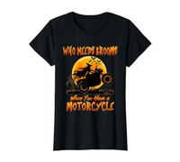 Witch Who Needs Brooms When You Have A Motorcycle Halloween T-Shirt Graphique avec Valeur, Femme, Noir, L