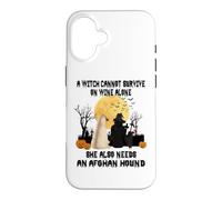 Witch Wine and Afghan Hound Dog Mom Funny Halloween Costume Coque pour iPhone 16