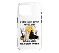 Witch Wine and Afghan Hound Dog Mom Funny Halloween Costume Coque pour iPhone 16 Pro
