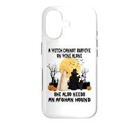 Witch Wine and Afghan Hound Dog Mom Funny Halloween Costume Coque pour iPhone 17