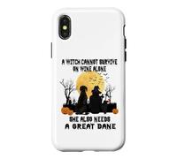 Witch Wine and Great Dane Dog Mom Funny Halloween Costume Coque pour iPhone X/XS