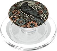 Witch Witchy Halloween Poignée de téléphone Crow Goth Emo Boho Fleurs PopSockets PopGrip pour MagSafe