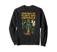 Witchcore Green Witch Powered by Plants Crystals Women Sweatshirt
