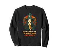 Witchcore Green Witch Powered by Plants Crystals Women Sweatshirt