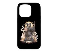 Witchcraft Wicca Coquette Floral Roses Bougies Étoiles Balai Coque pour iPhone 15 Pro