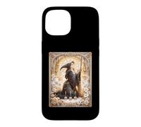 Witchcraft Wicca Coquette Penatgram Chapeau de Balai étoiles crânes Coque pour iPhone 15