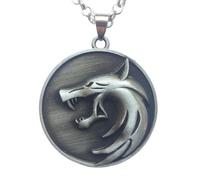 Witcher necklace Loup de Vesemir médaillon, sorceleur Collier chaîne Witcher Geralt acier inoxydable médaillon collier pour homme excellent cadeau collier Cosplay bijoux Cosplay