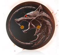 Witcher Présentoir mural rond en bois pour épée d'argent et épée en acier de Geralt von Riva, support mural décoratif pour collectionneurs, cosplay et fans des jeux et séries Witcher